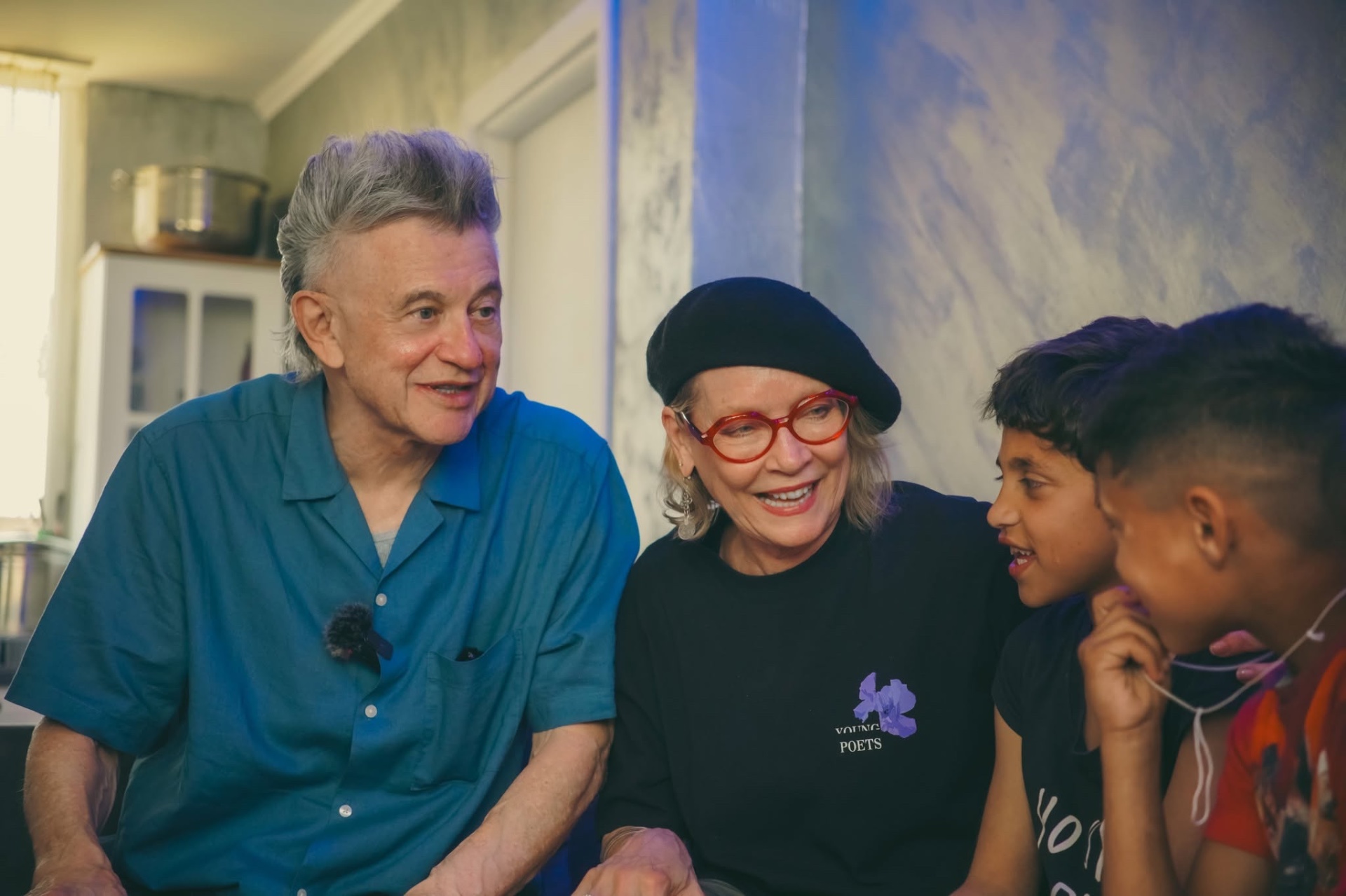 Georgian and Winnie with children at Abba House