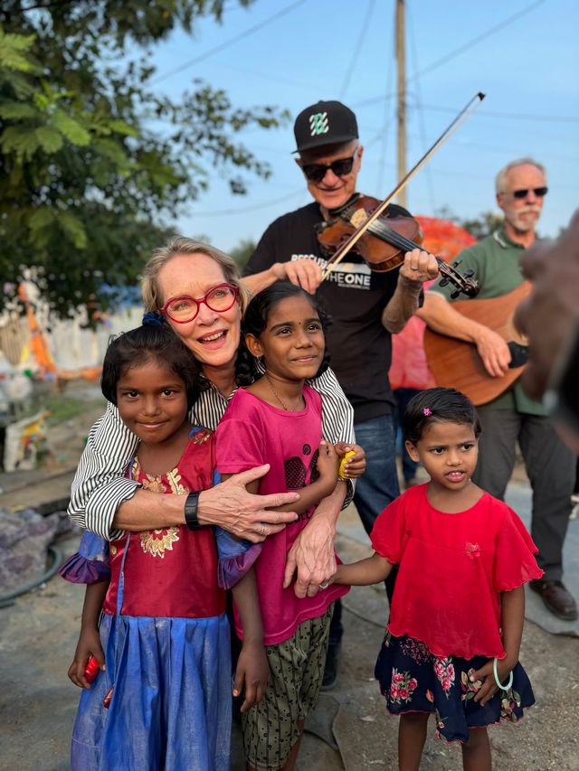 Worship in the village at dusk